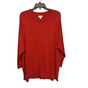 Wonderly Red Women's pullover sweater with Dolman sleeves Size SL